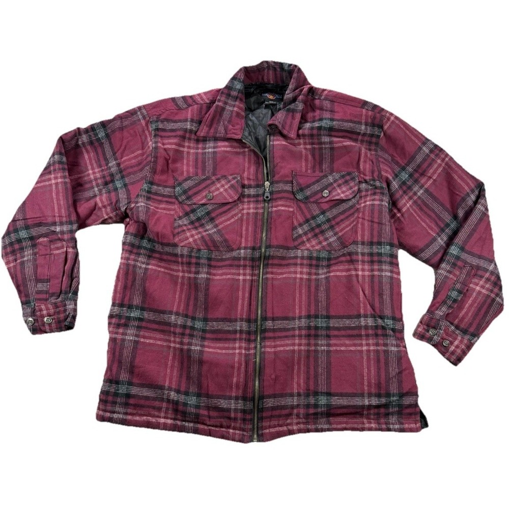 Vintage Attrak Red Plaid Insulated Flannel Shirt Jacket Mens M Lumberjack